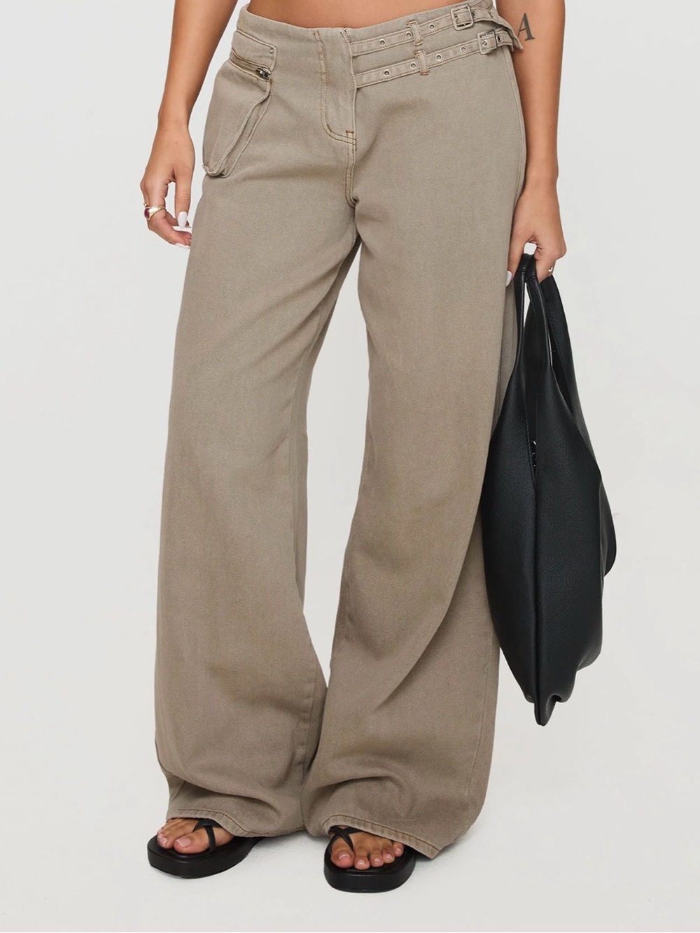 Princess Polly Paltrow Wide Leg Cargo Pants - US 8
